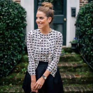 COPY - Jcrew bow print cardigan and shell sweater set